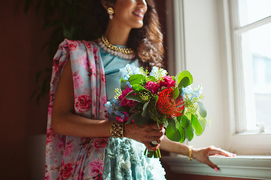 asian bride portrait photography from an london wedding in Chelsea Town Hall