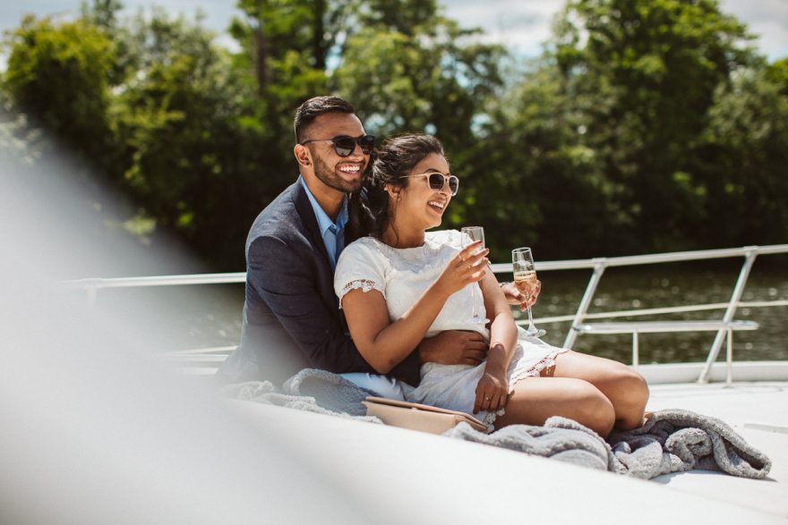 London surprise proposal photos from a yacht cruise on a river thames