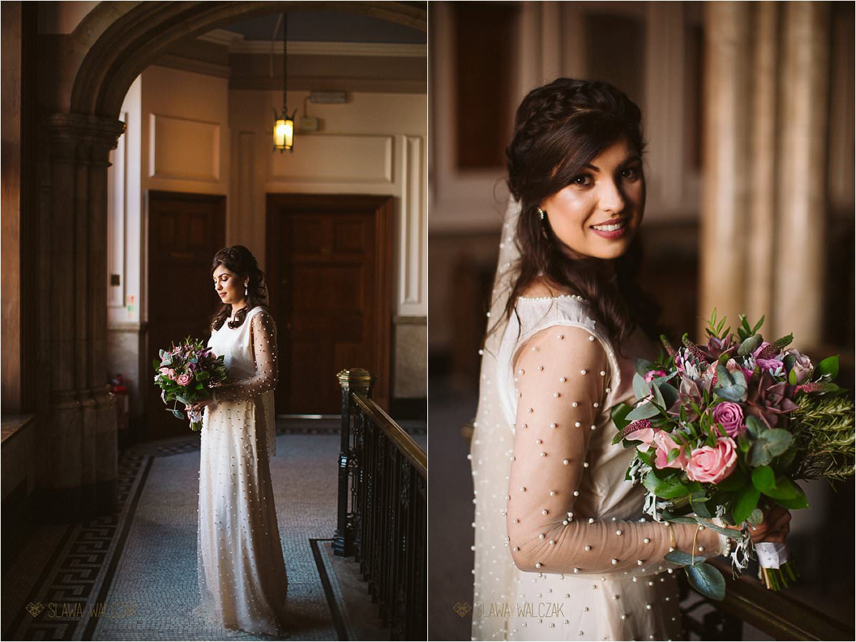 bridal portraits photographed at the Ealing Town Hall in London