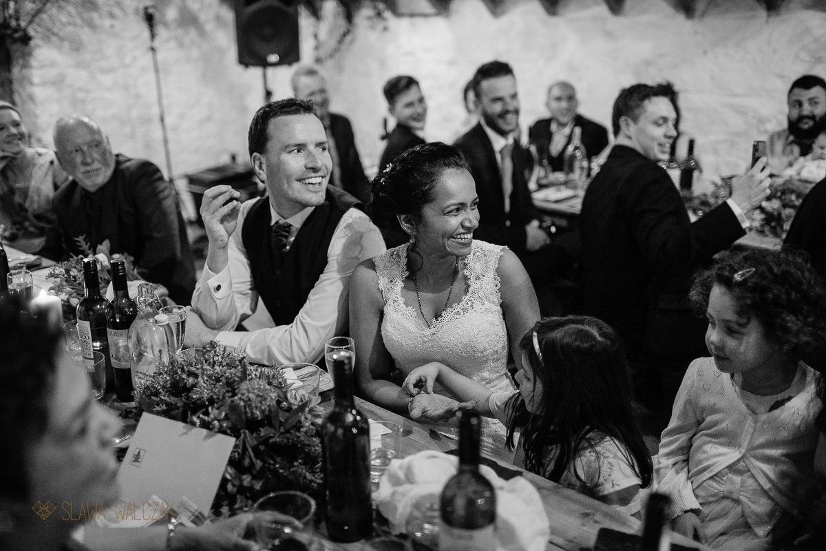 wedding photography of groom speeches at a wedding in Scotland