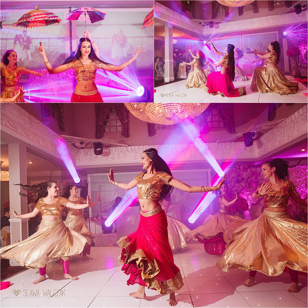 dancers at an Indian wedding in London