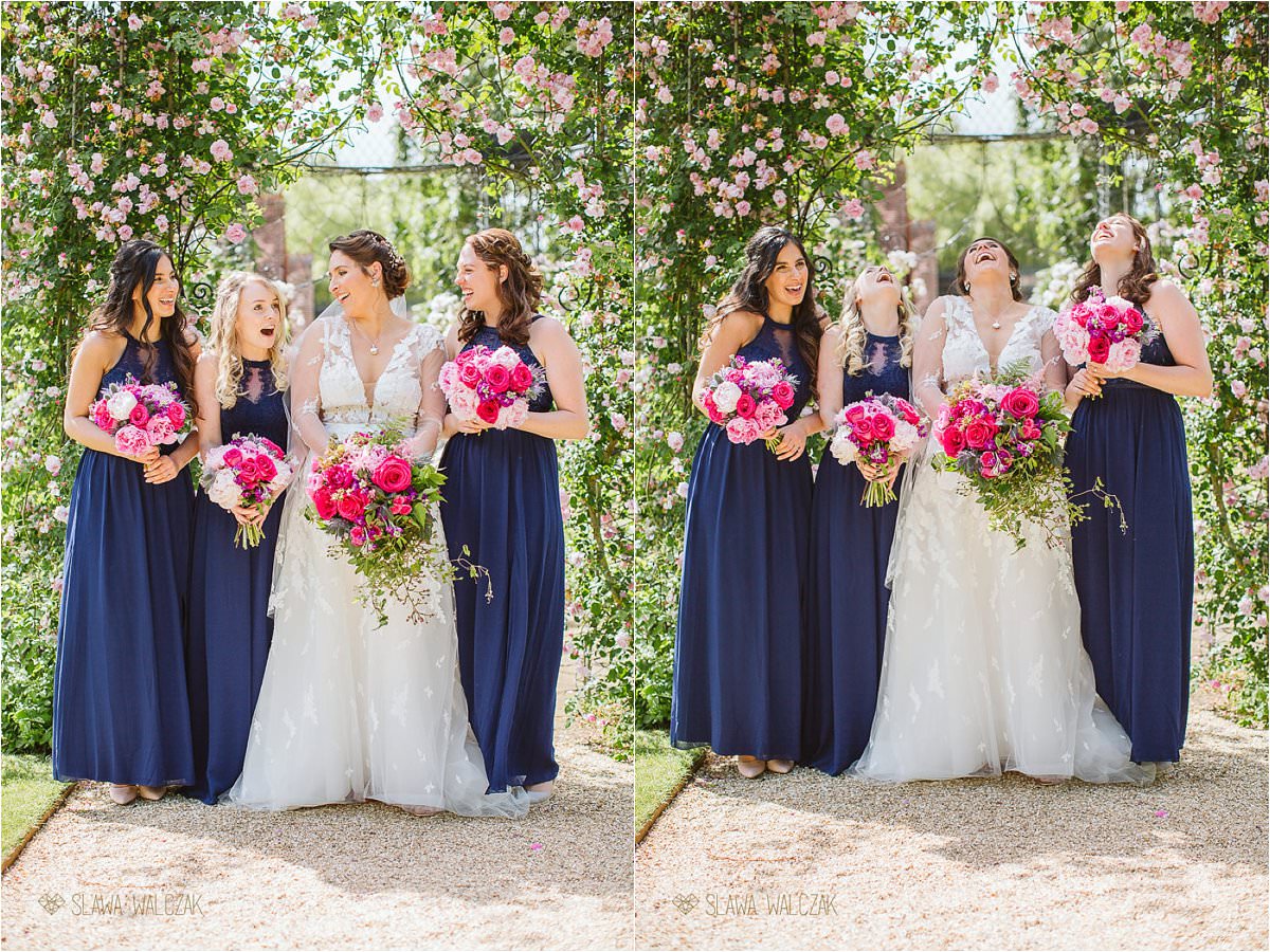 bride and her bridesmaids at The Dairy at Weddesdon Manor Wedding Photography