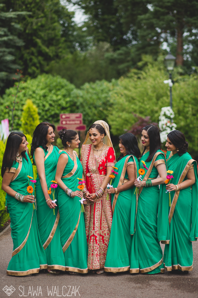 indian bride and her bridesmaids