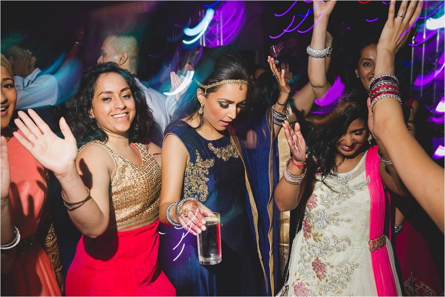 bridal party dancing during asian reception