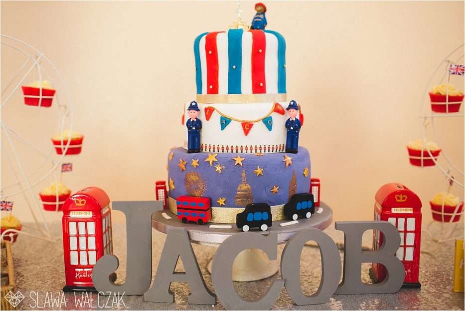 London themed birthday cake