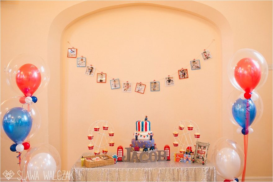 London themed 1st birthday party