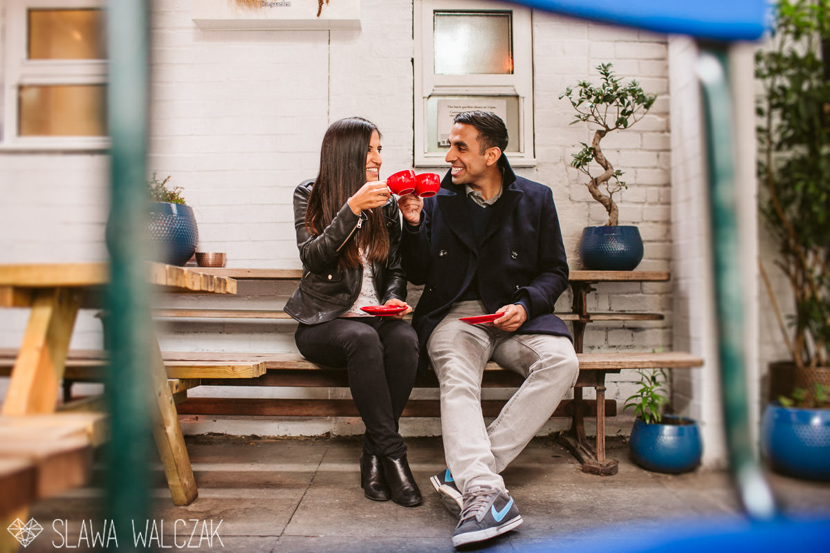 natural and relaxed indian engagement photography session London