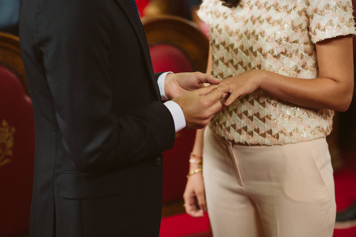ring exchange during a Islington Towh Hall Wedding