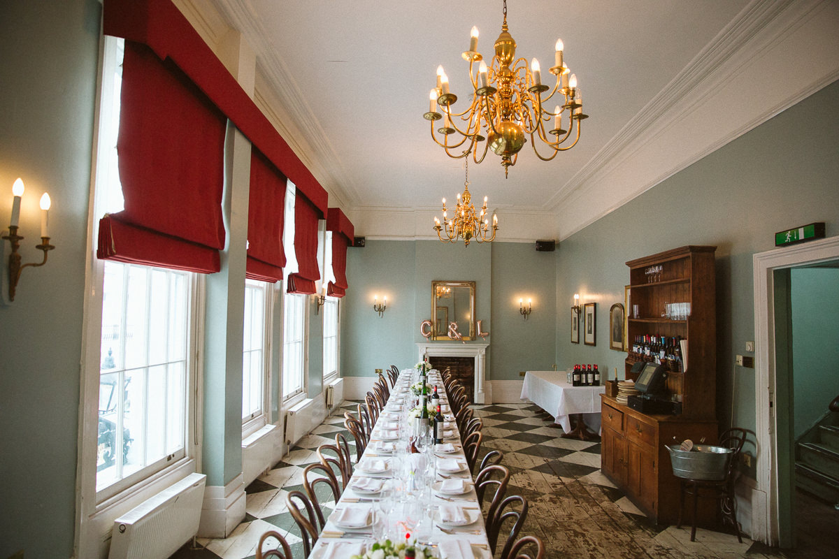 interior shots of the Drpaers Arms Pub during an Islington Weddinf
