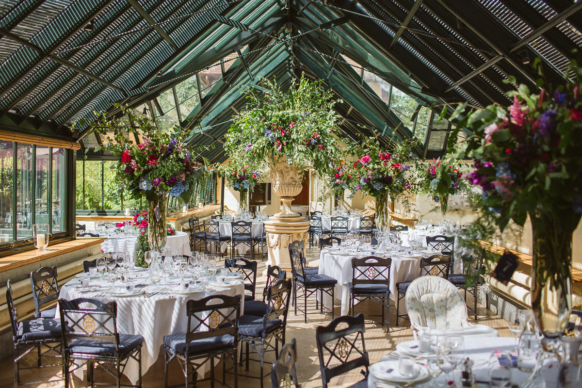 floral decor photos at a wedding in the Dairy in Waddesdon