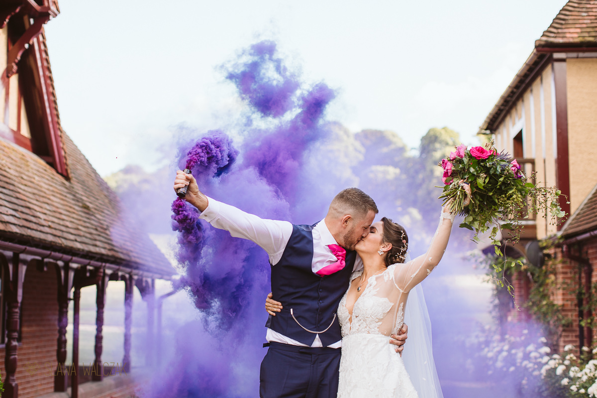 smoke bomb couple wedding photography