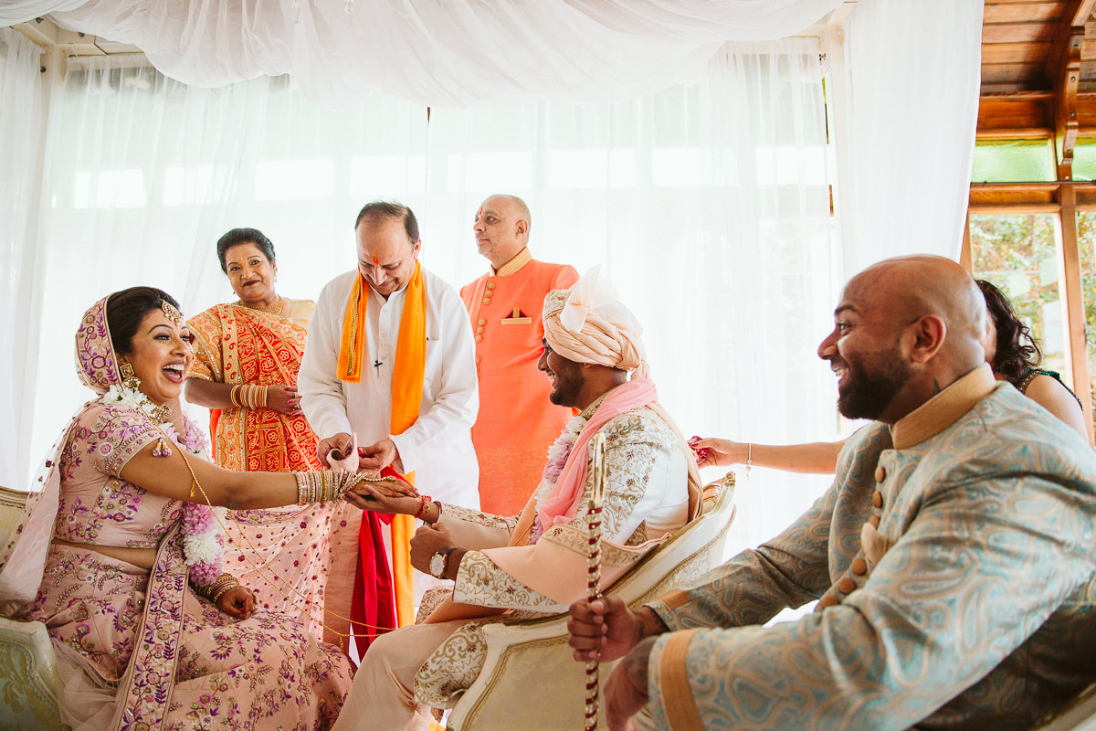 happy Indian couple at a Hindu Wedding in Malta