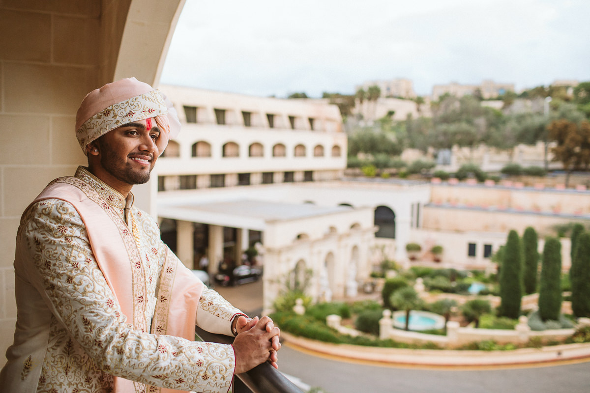 Hindu Destination wedding in Malta Groom Portraits