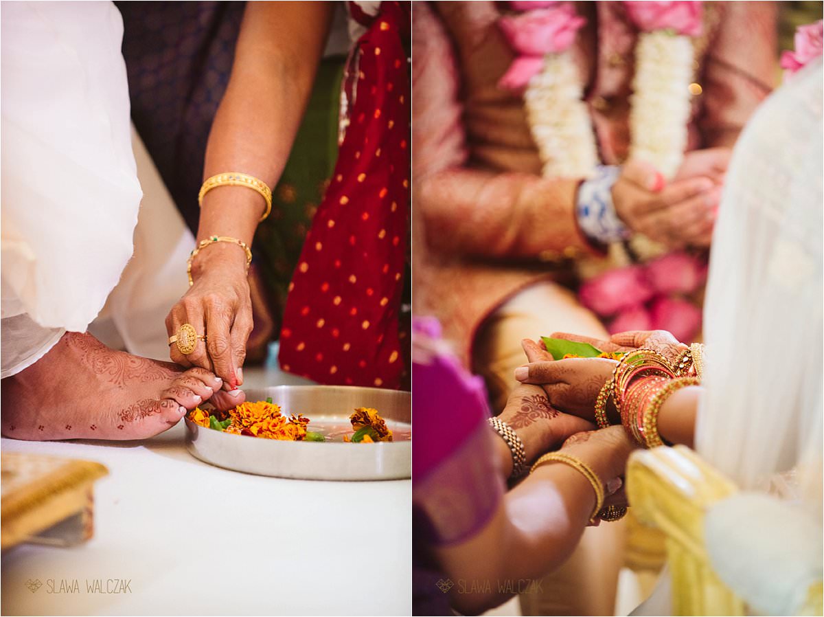 close ups of Hindu wedding ceremony