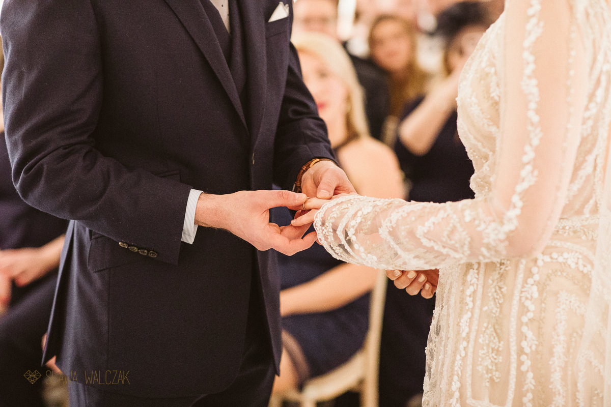 Ring exchange at a london wedding in Fulham Library