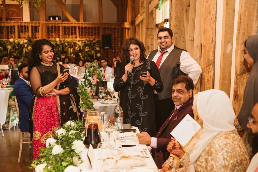 speeches at a Asian Muslim Wedding Photography at Micklefield Hall in Rickmansworth