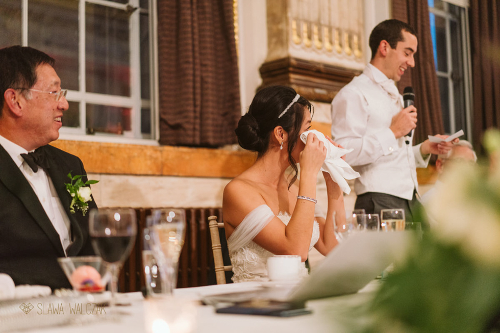 emotional bride at a Luxury wedding at One Great George street in London