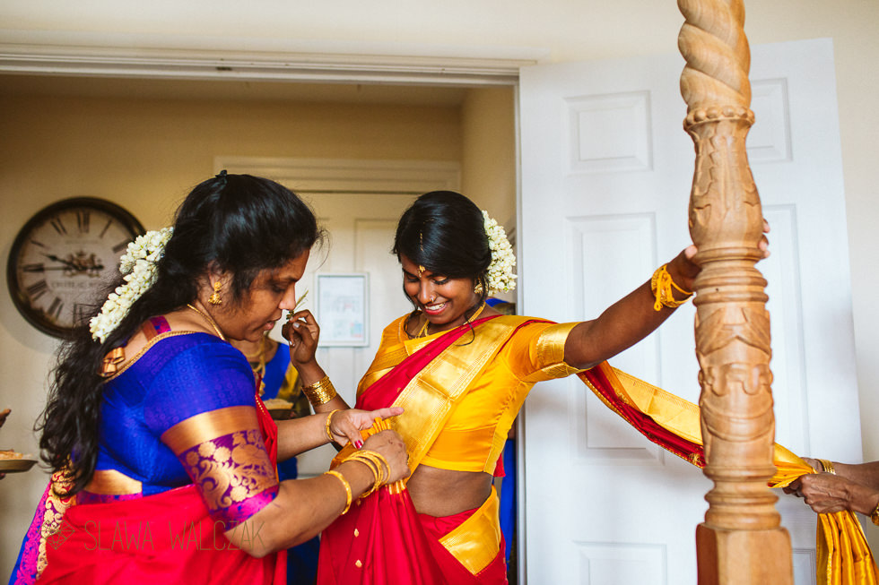 Tamil Bride is getting ready for her wedding at Froyle Park