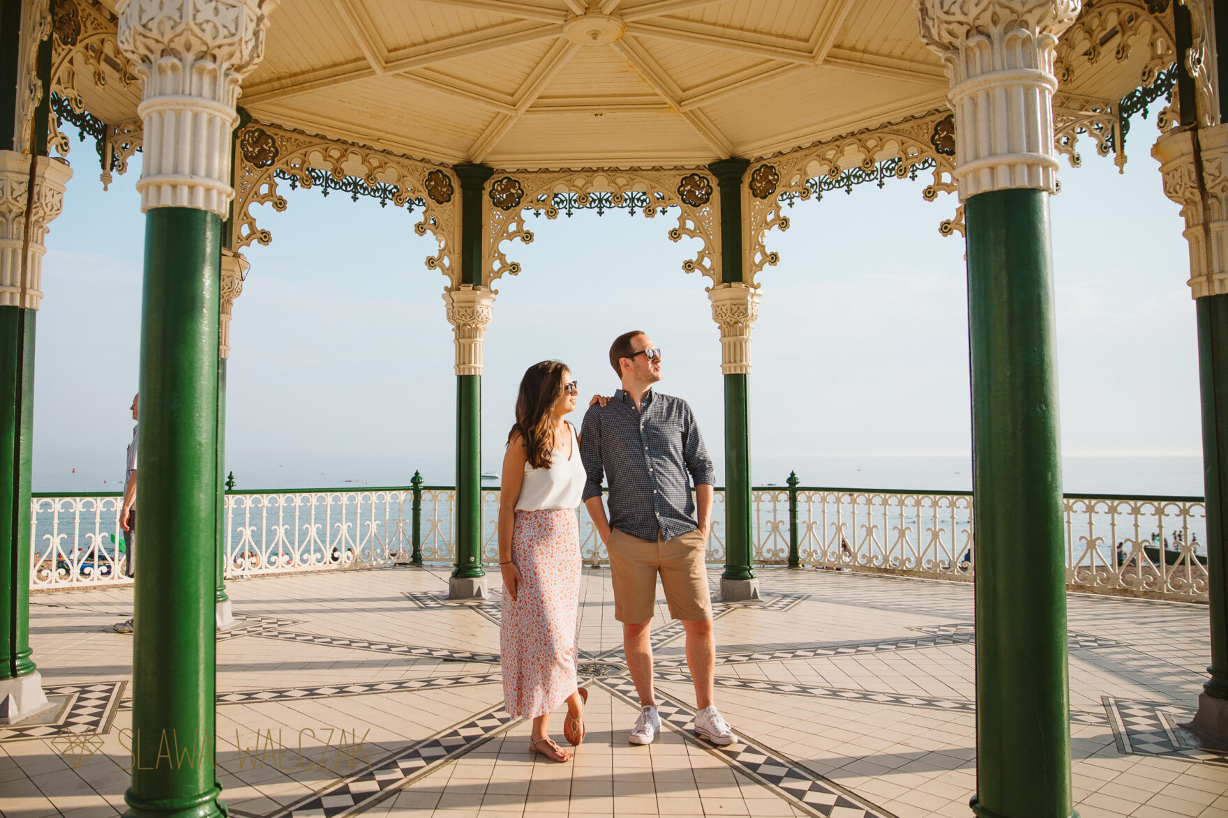 Fin and romantic photos from Brighton Beach Engagement photo shoot