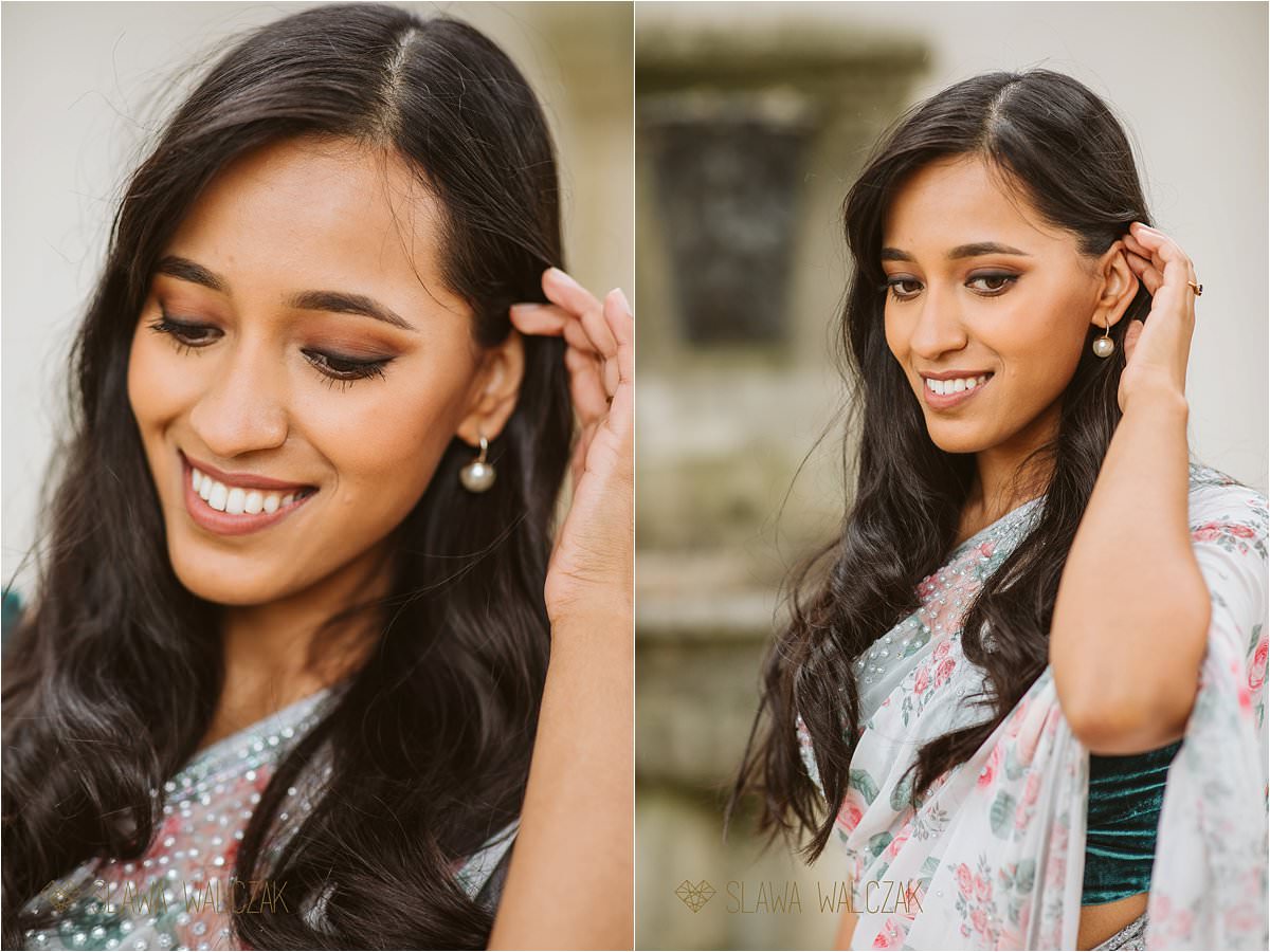 Asian Bridal portraits at an engagement photo shoot