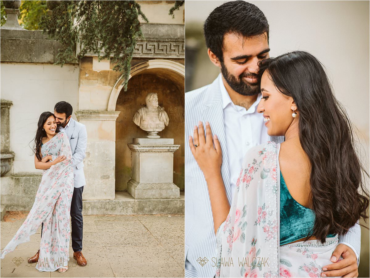 Natural and romantic engagement photo shoot Chiswick House
