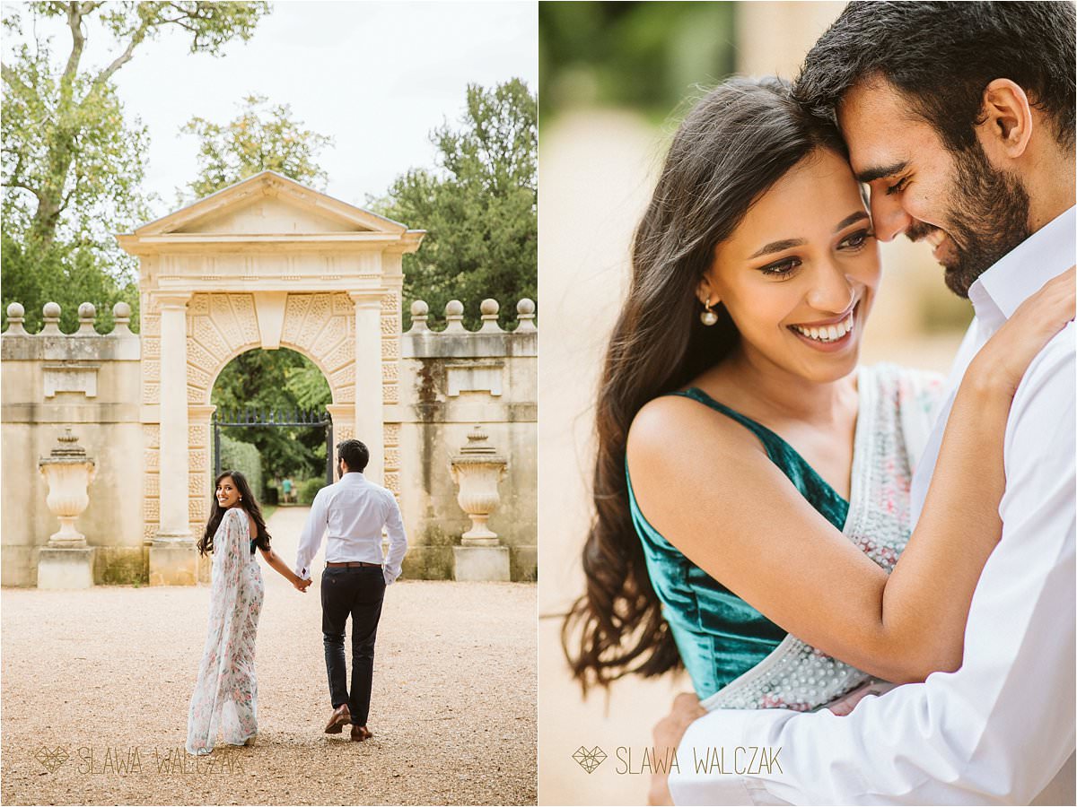 Pre wedding photography Chiswick House gorgeous Asian Couple smile for photos