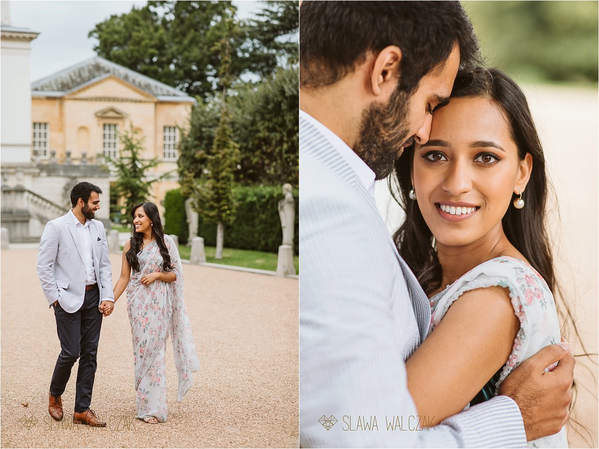 Pre wedding photography Chiswick House Asian couple walking and posing for photos