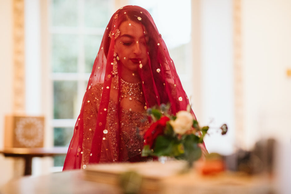 London Muslim wedding photography Islamic bride in a veil