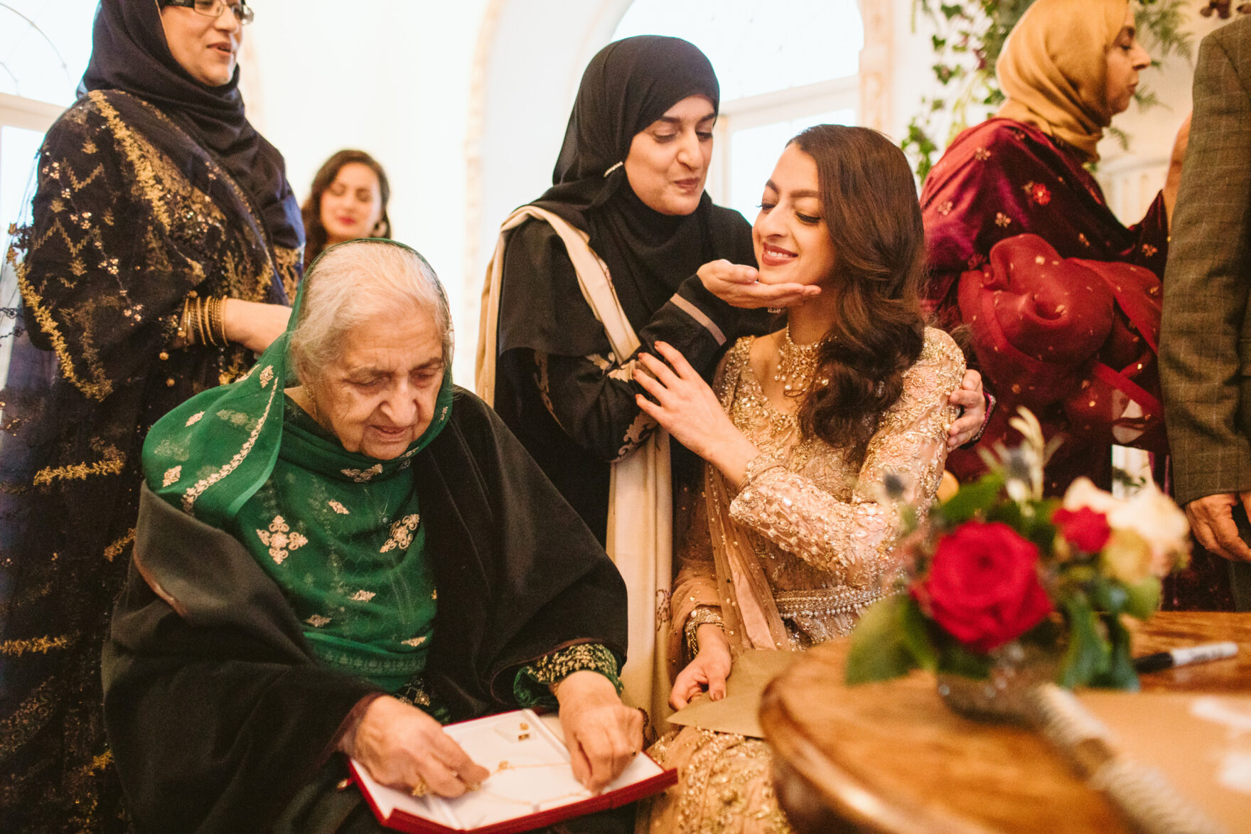Islamic Bride at a London Nikkah Wedding with her guests