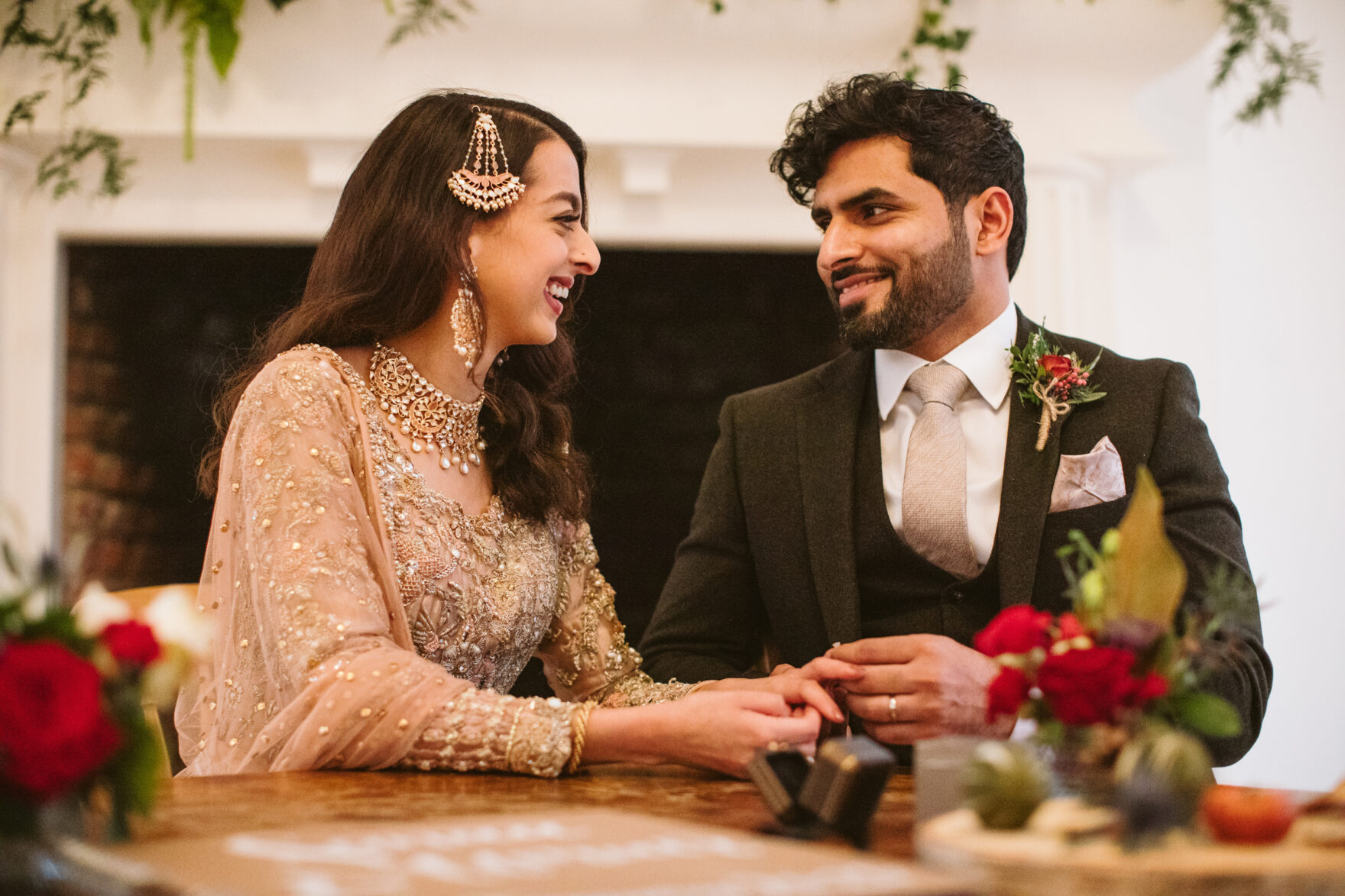 Islamic wedding photography London ring exchange