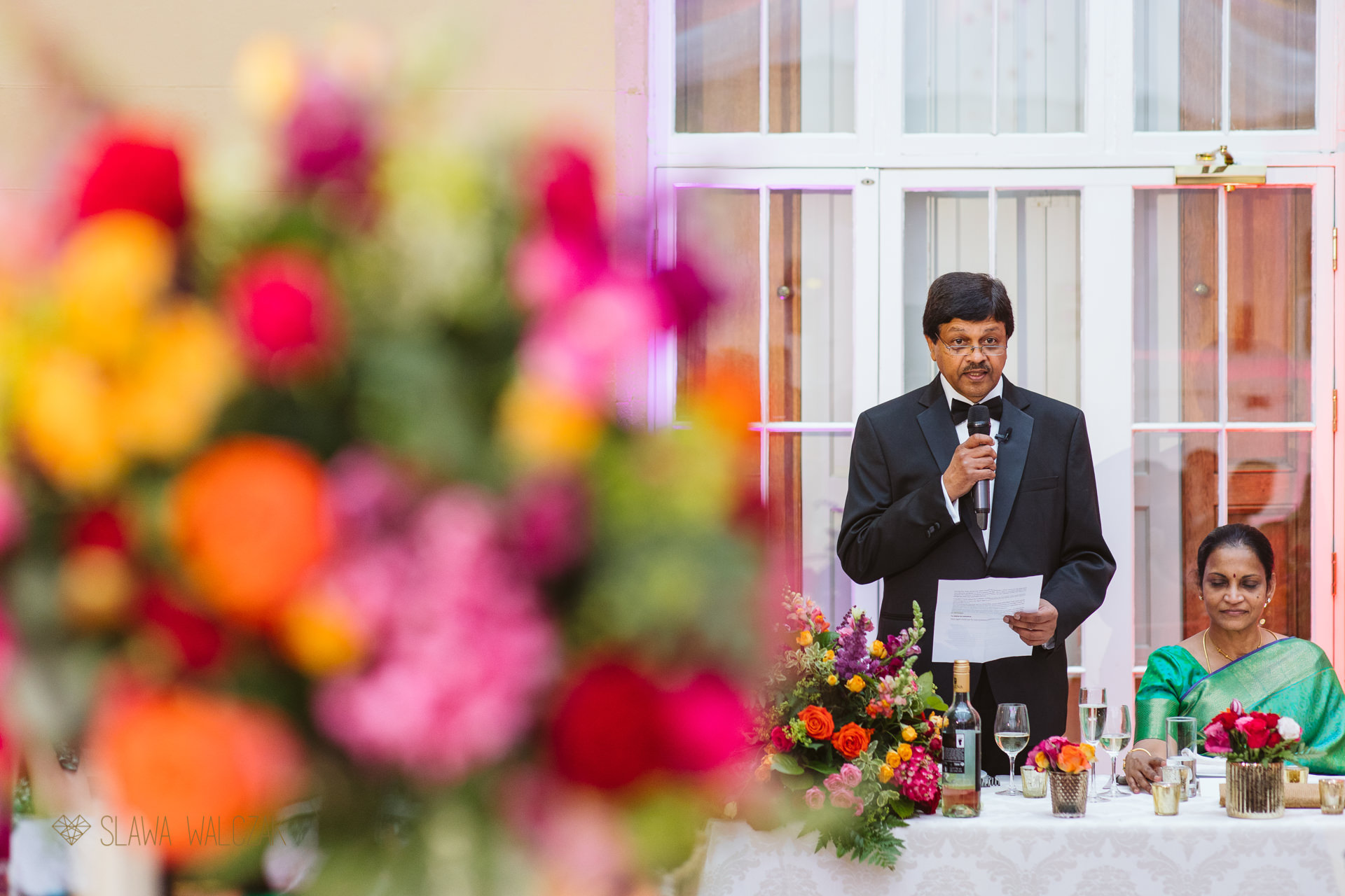 father speech photos at a wedding in Ditton Manor