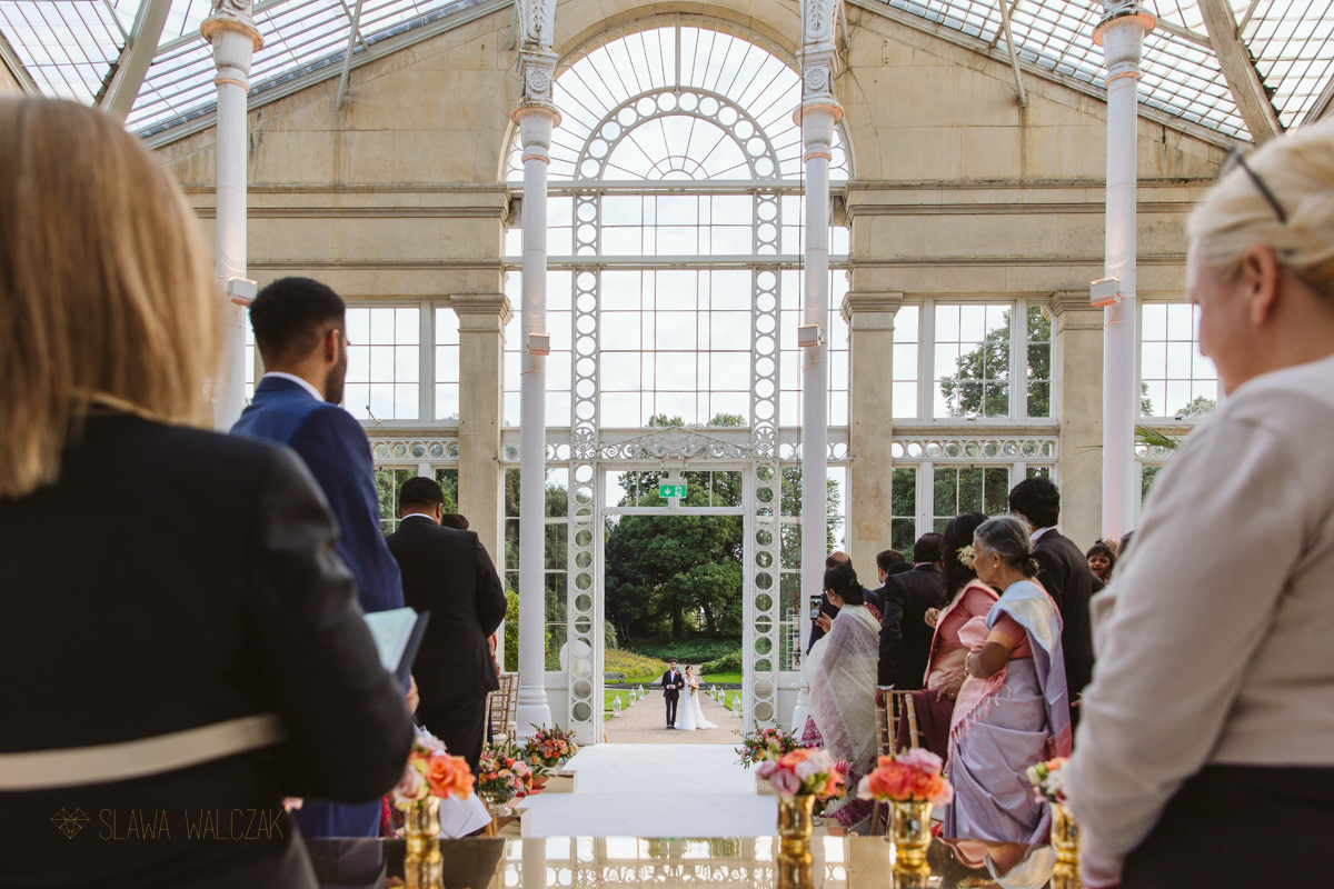 Indian Bride entrance for her Civil wedding at Syon Park