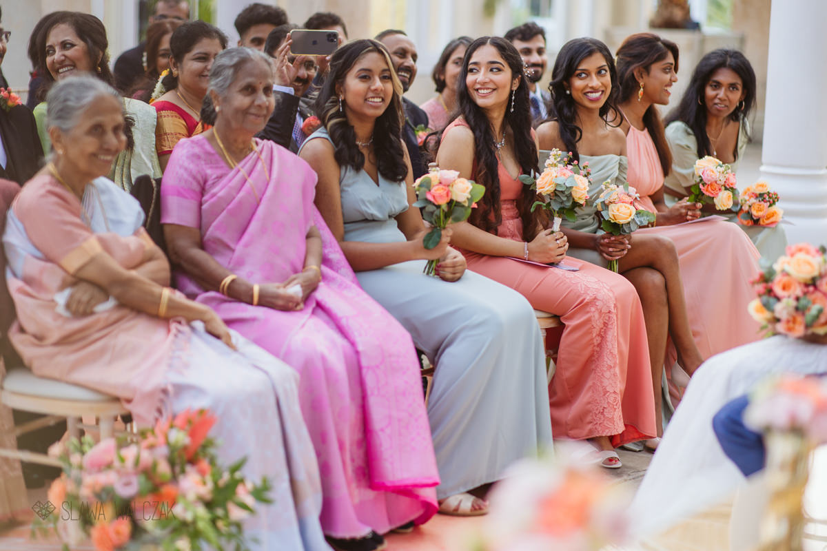 bridesmaids at an indian wedding in the Conservatory at Syon Park