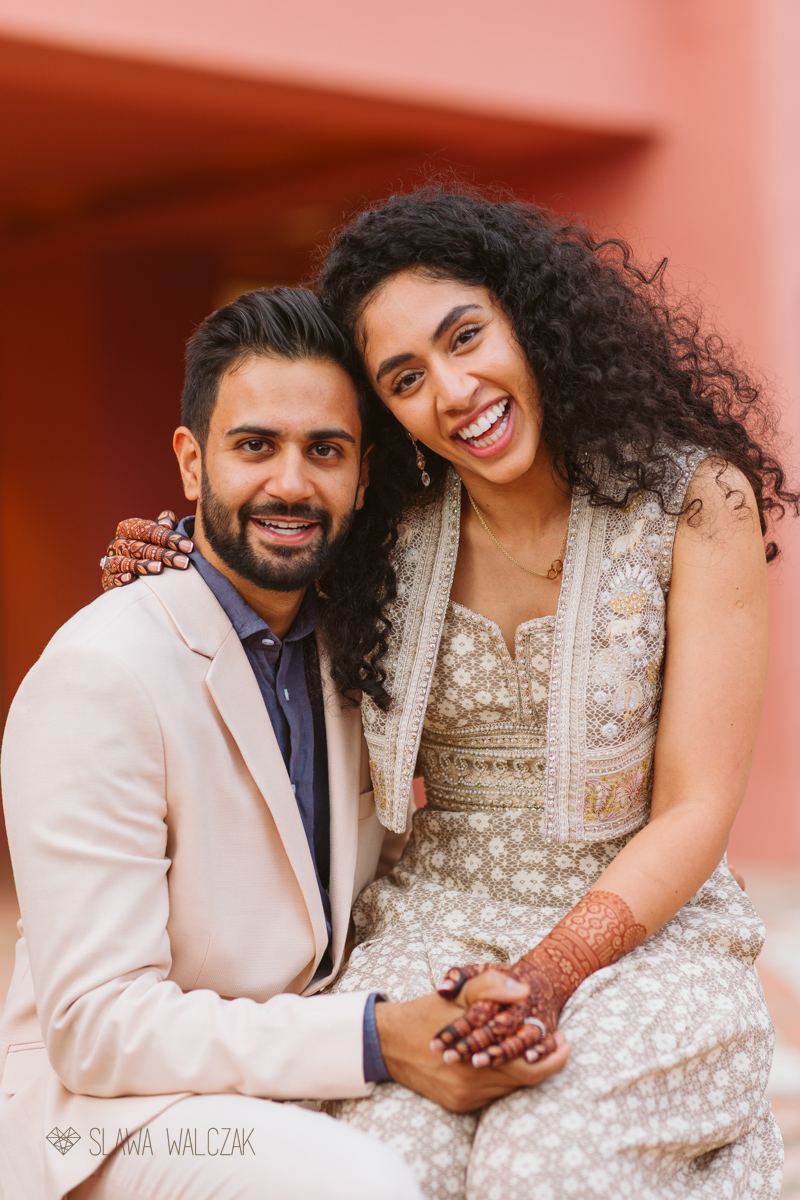 happy couple during a photoshoot at Ritz Carltin Abama