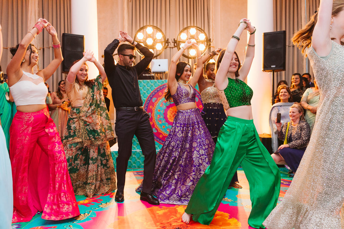 dancing photos from Sangeet night at Waldorf Astoria