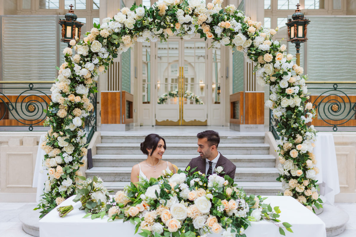 civil wedding photos from The Waldorf Hilton